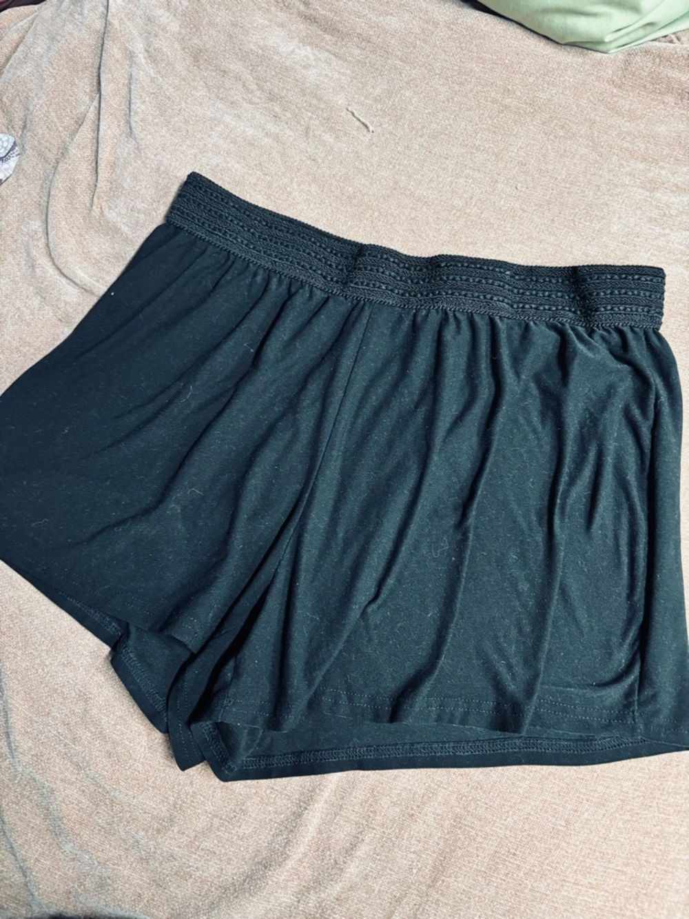 Bobbie Brooks Black High-Waist Smocked Pull-On Shorts